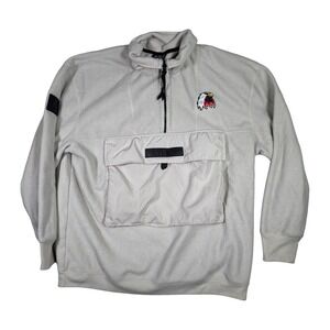 ACRUX Fleece Pullover Sweatshirt Eagle Patch Quarter Zip Pouch Pocket Small